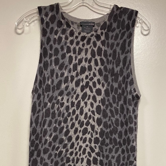 LINE brand, cashmere, black & grey leopard, shift dress.NEW - Picture 1 of 3
